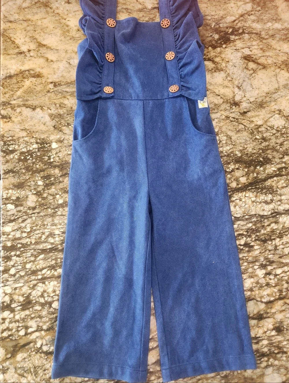 Wildflowers Blue Ruffled Strap Overalls